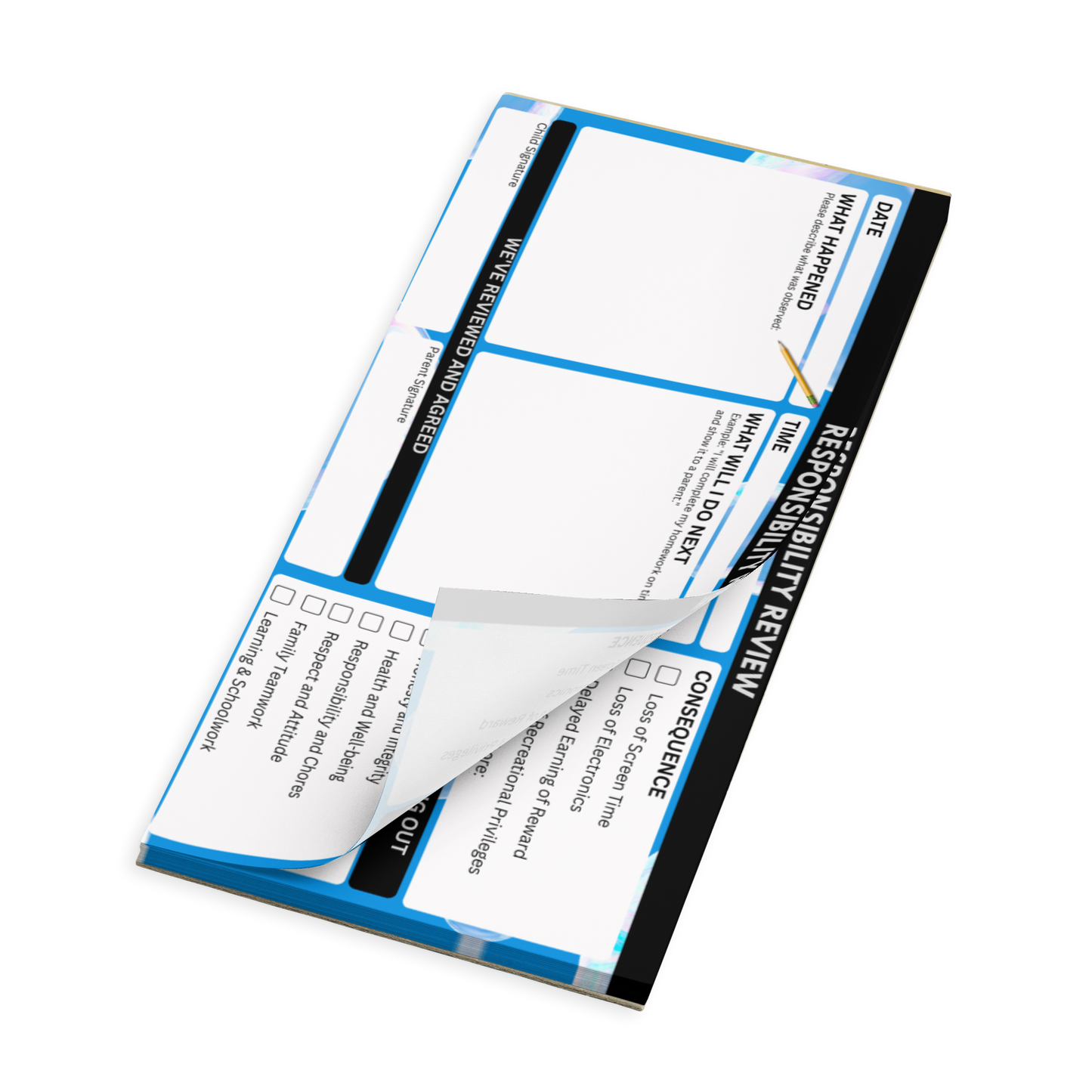 Parenting Guiding Growth: "Responsibility Review" Magnetic Notepad - Free Shipping
