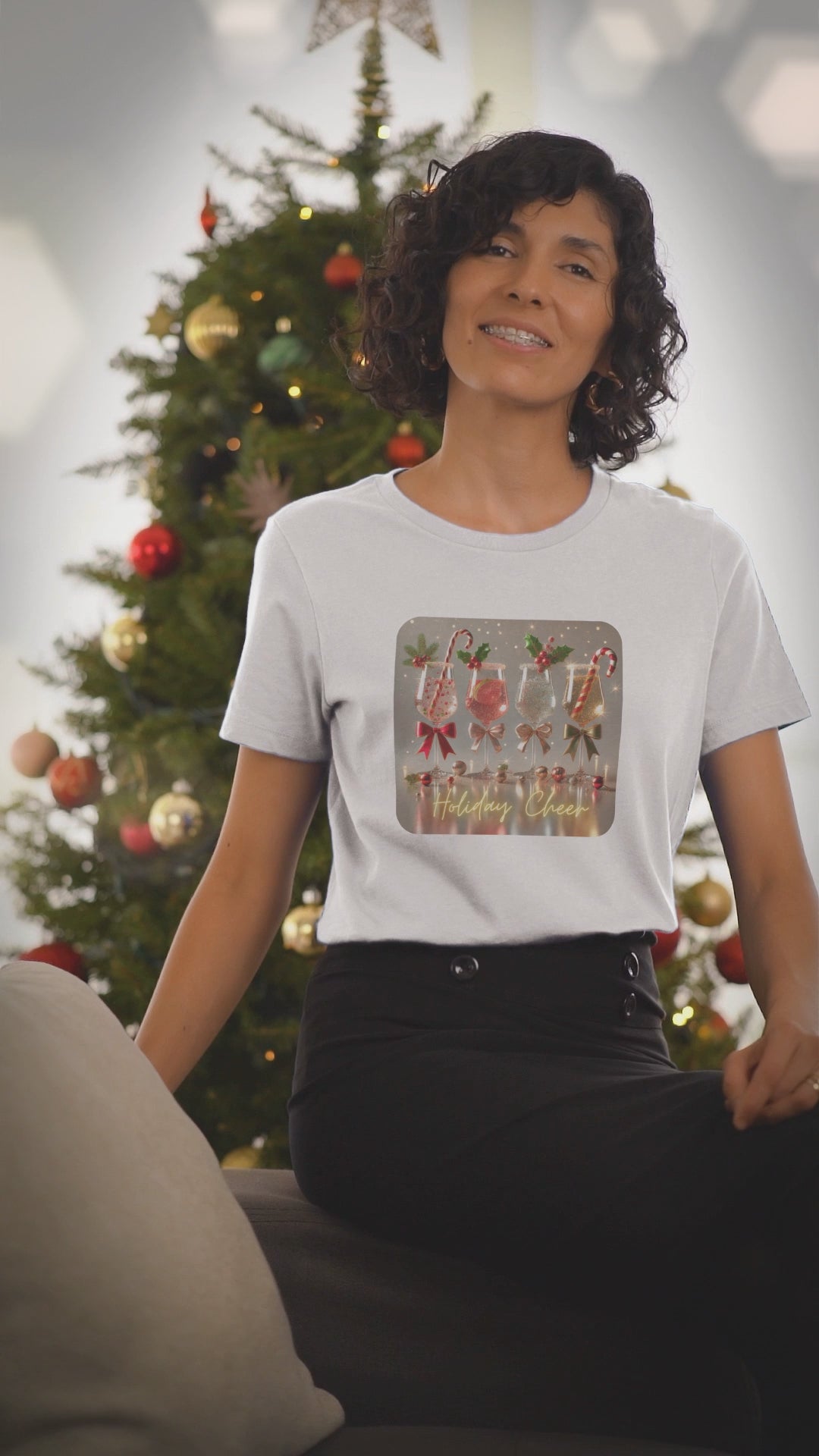 Holiday Cheer - Sip, Smile, Repeat 🥂🎄 - Women's Softstyle Tee