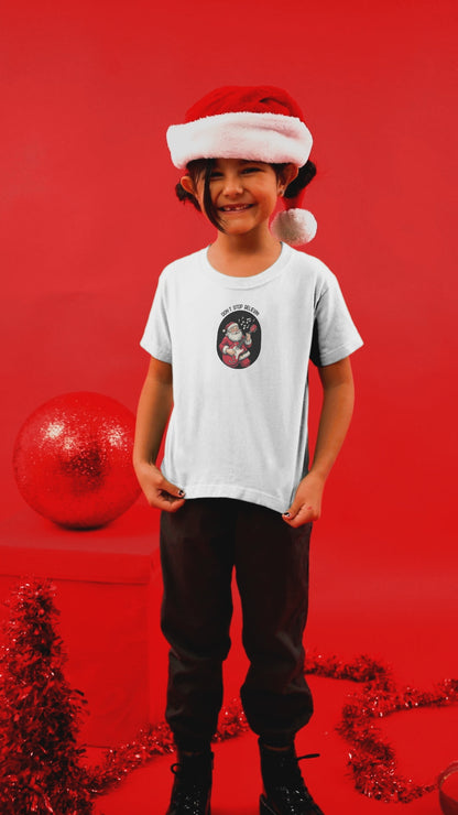 Rockin' Santa: Don't Stop Believin' in Holiday Cheer! Kids Softstyle Tee