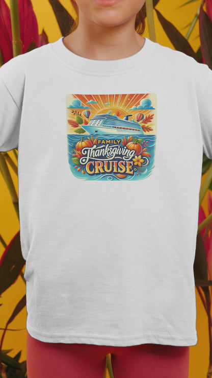 Family Thanksgiving Cruise - Kids Softstyle Tee - Personalizable