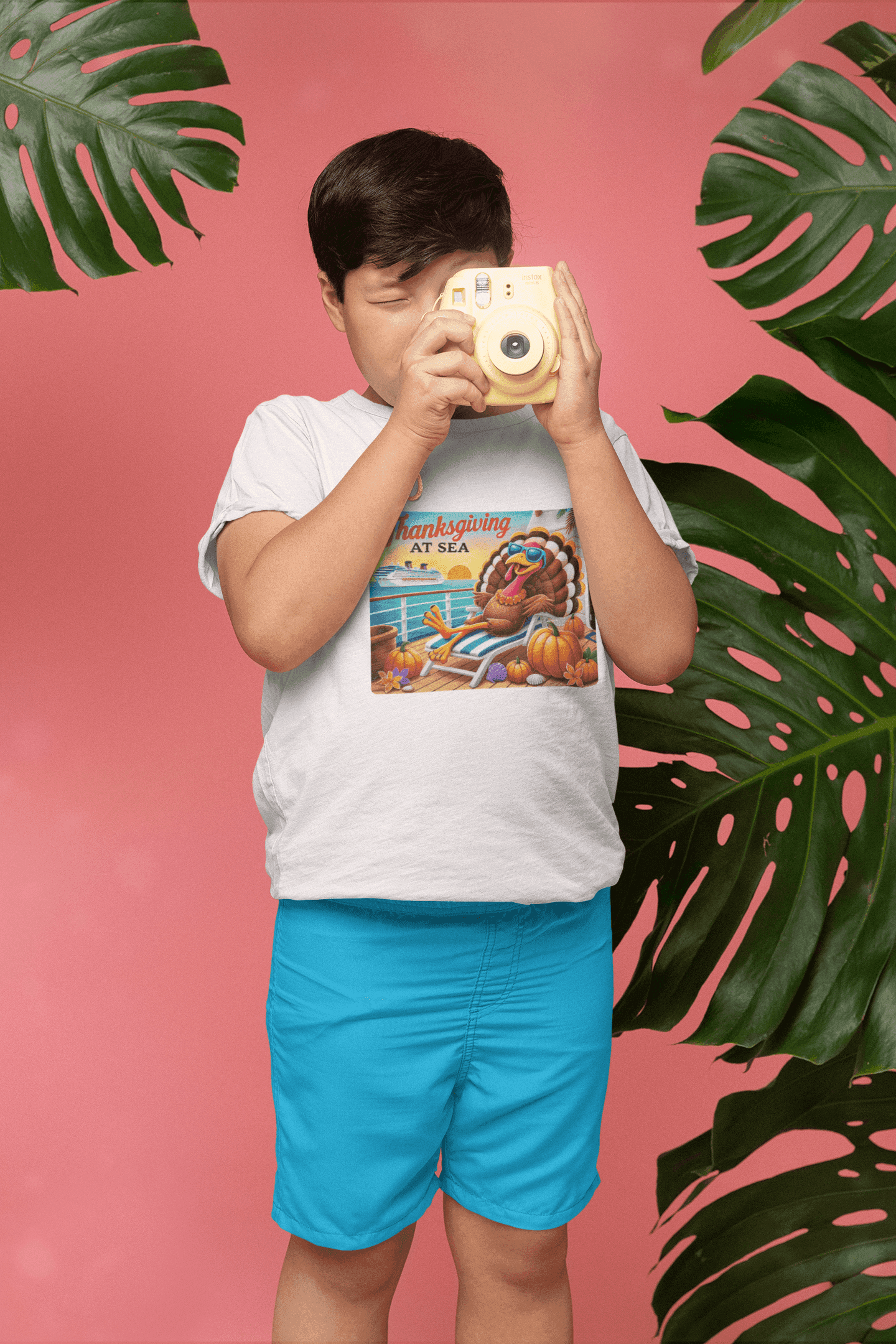 Turkey on a Cruise Kids' Tee! 🛳️🍂 (He's on vacation! 😂) - Whippie's