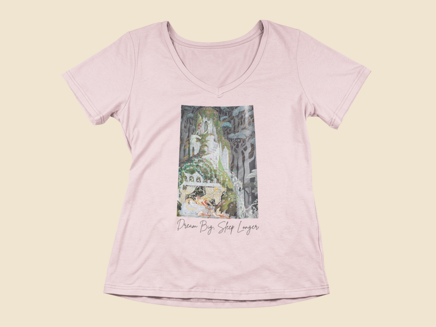 Sleeping Beauty Dream Big V-Neck T-Shirt