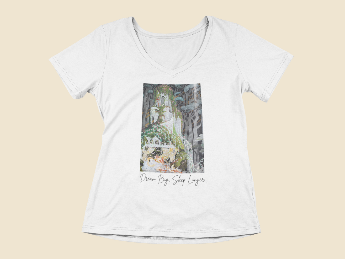 Sleeping Beauty Dream Big V-Neck T-Shirt