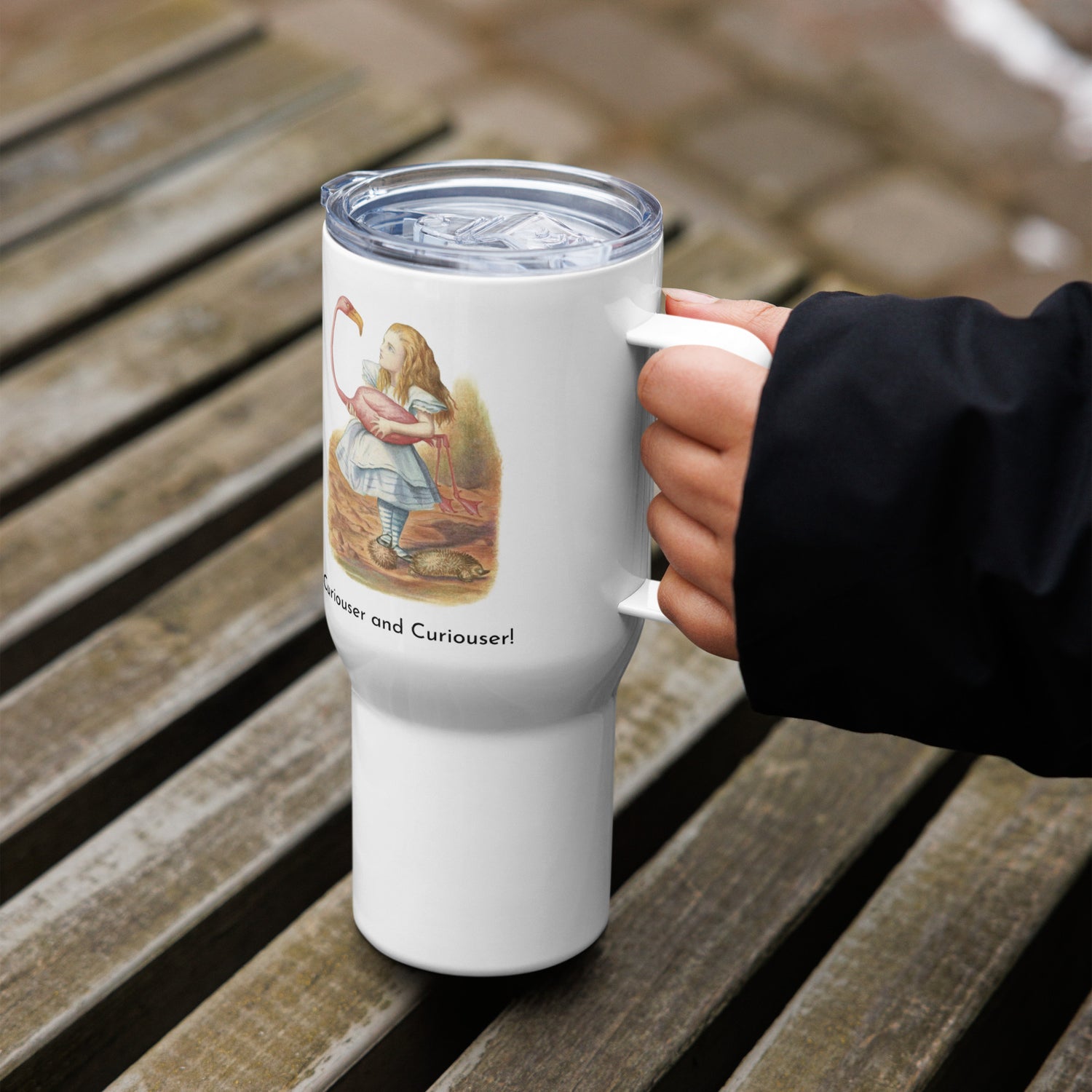 Alice in Wonderland - Flamingo - Travel mug with a handle - Whippie's