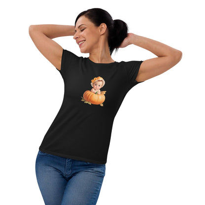 Little Pumpkin Baby: Red Head Baby in Pumpkin T-Shirt - Whippie's