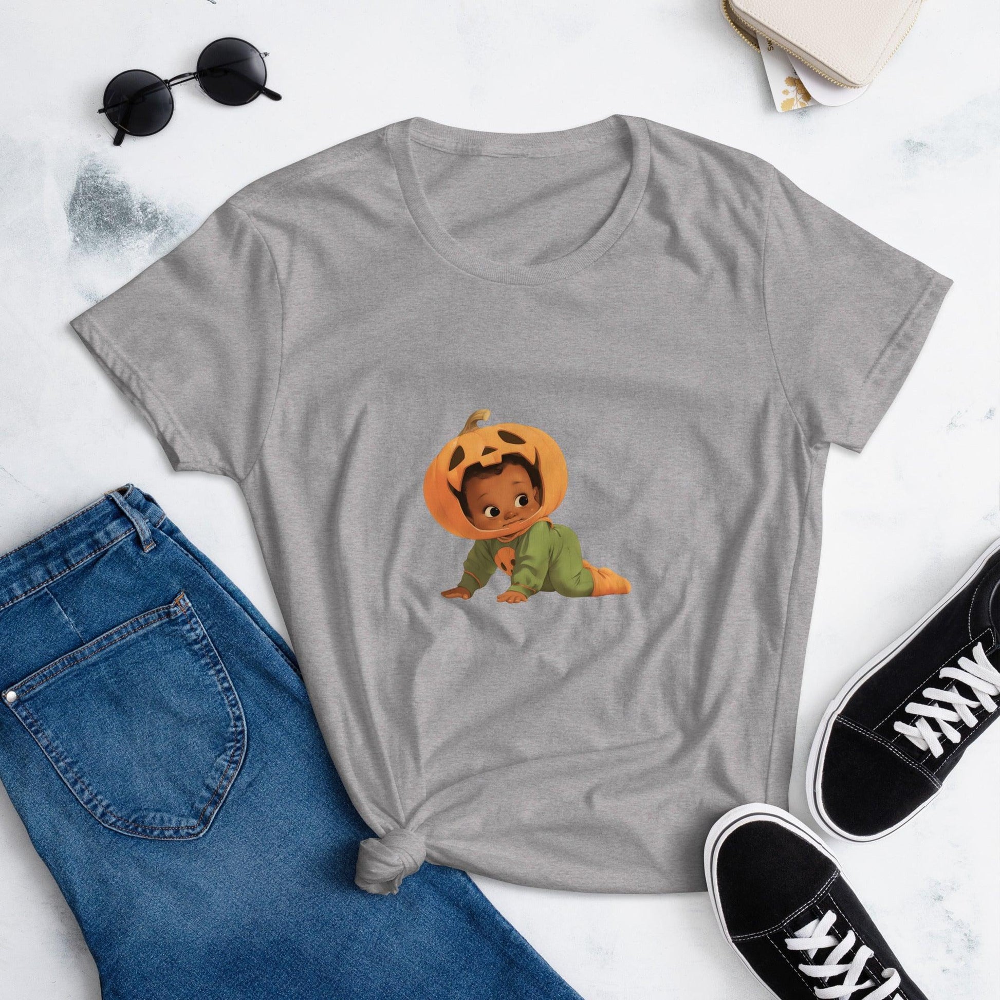 Little Pumpkin Baby: Crawling Baby with Pumpkin Head T-Shirt - Whippie's