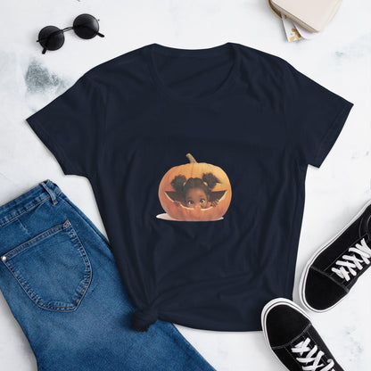 Little Pumpkin Baby: Baby in Jack-a-Lantern Women's T-Shirt - Whippie's