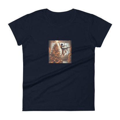 ✨🎄 Leap of Joy! Ballerina Christmas Star - Women's short sleeve t-shirt 🩰🌟 - Whippie's