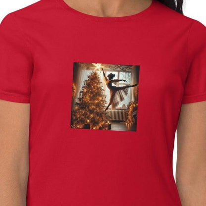✨🎄 Leap of Joy! Ballerina Christmas Star - Women's short sleeve t-shirt 🩰🌟 - Whippie's