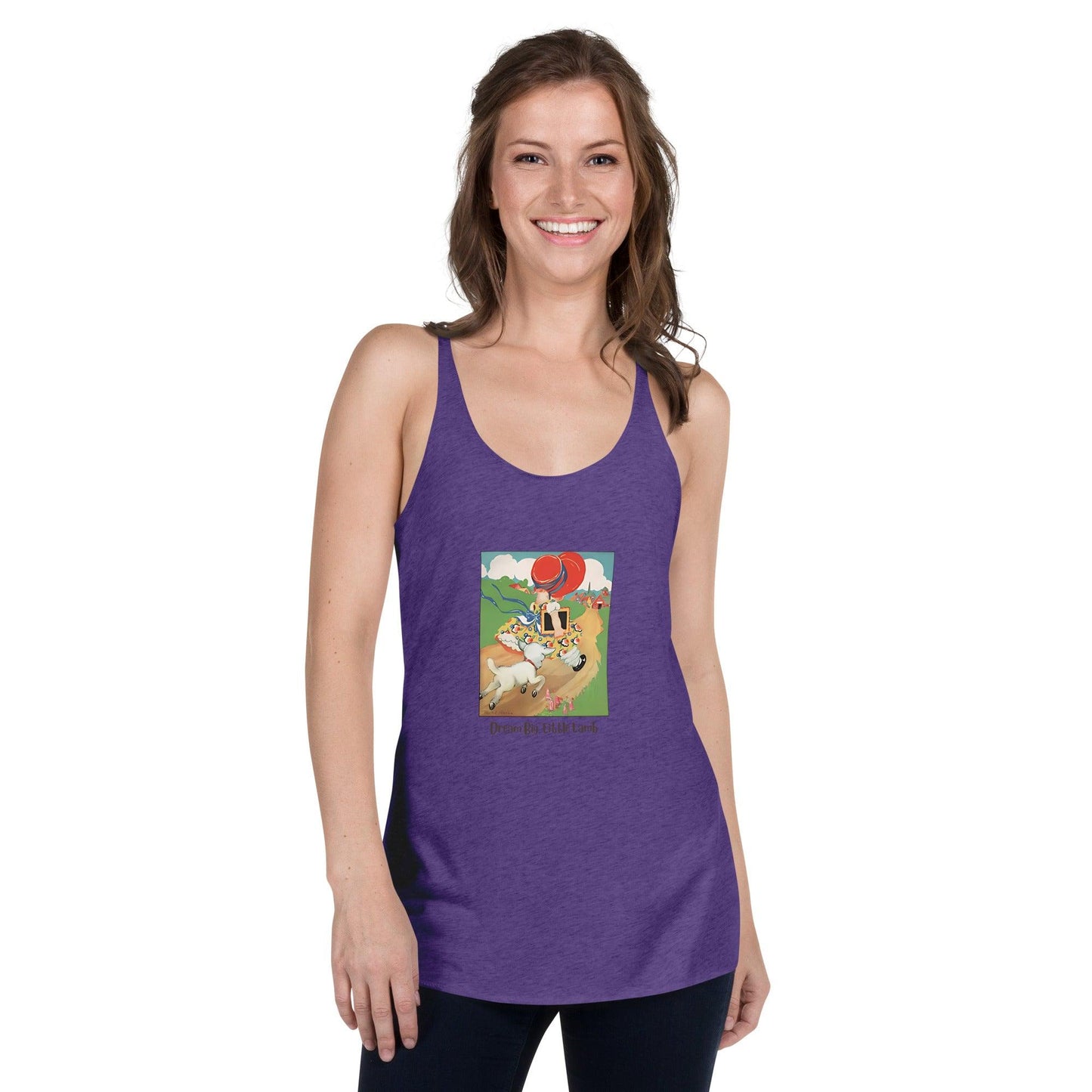 Nursery Rhyme - Mary Had a Little Lamb "Dream Big Little Lamb" - Women's Racerback Tank - Whippie's