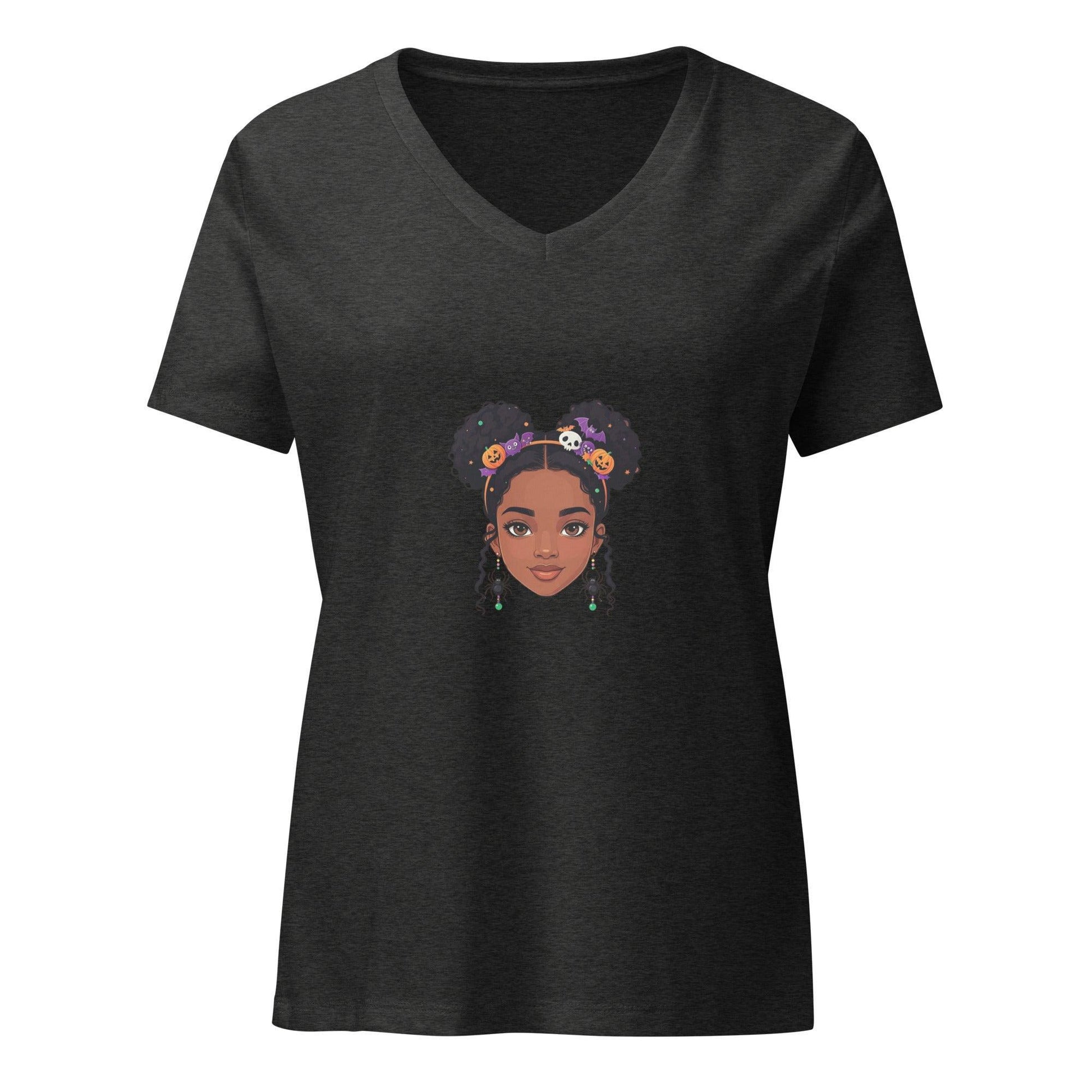 Vintage Boo-tique: Halloween Cutie - Girl V-Neck Tee - Whippie's