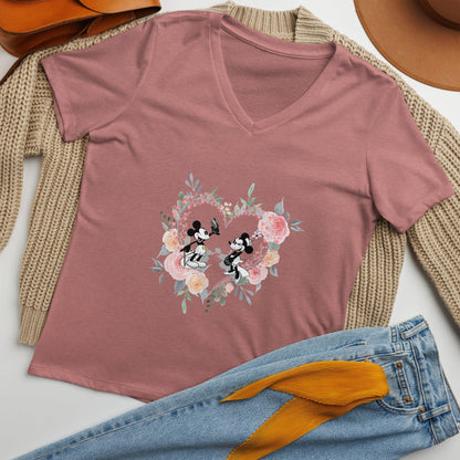 Steamboat Willie - Love - Women’s Relaxed V-neck T-shirt - Whippie's