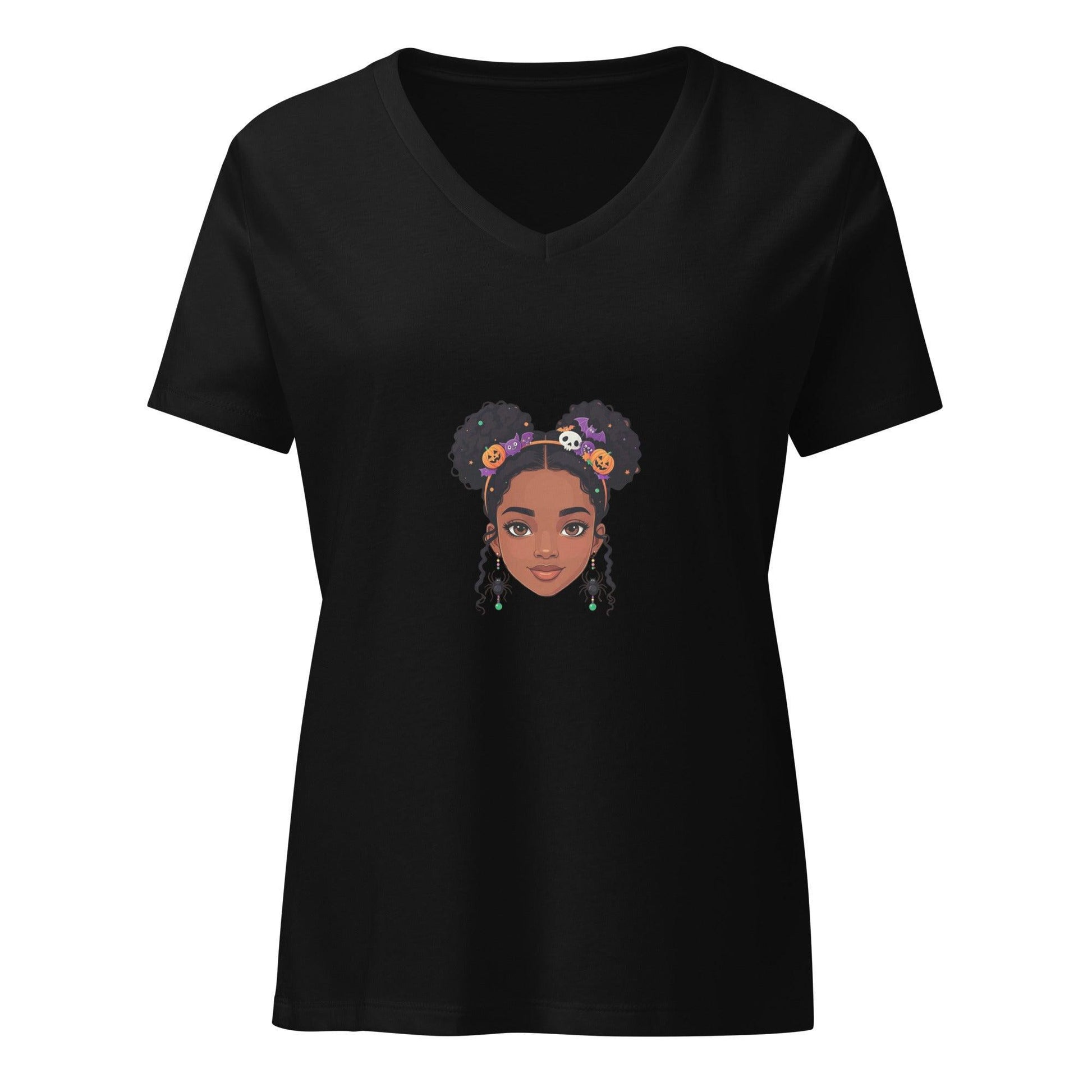 Vintage Boo-tique: Halloween Cutie - Girl V-Neck Tee - Whippie's