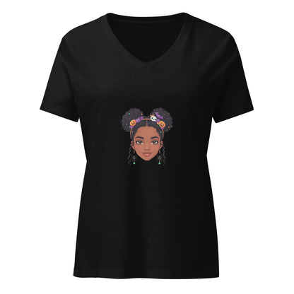 Vintage Boo-tique: Halloween Cutie - Girl V-Neck Tee - Whippie's