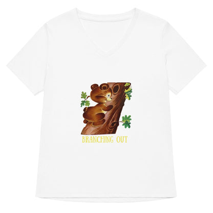 Honey Bear - Branching Out - Women’s Relaxed V-neck T-shirt - Whippie's