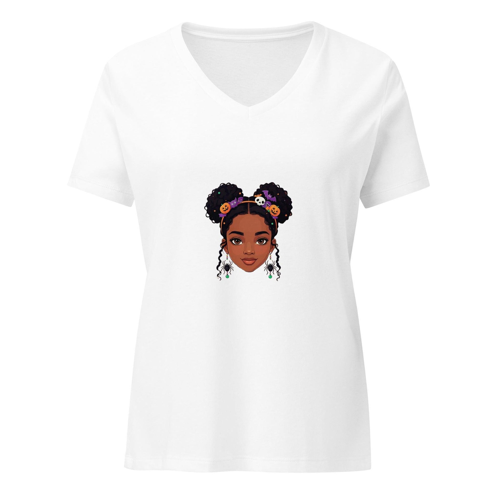 Vintage Boo-tique: Halloween Cutie - Girl V-Neck Tee - Whippie's