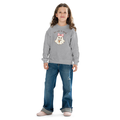 Too Cute to Spook Youth Crewneck Sweatshirt - 👻💖 Stay Cozy and Cute this Halloween! 💖👻 - Whippie's
