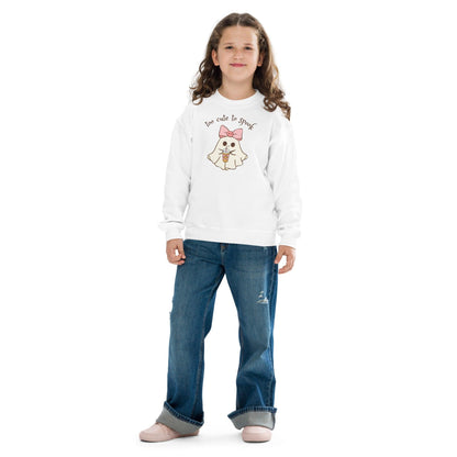Too Cute to Spook Youth Crewneck Sweatshirt - 👻💖 Stay Cozy and Cute this Halloween! 💖👻 - Whippie's